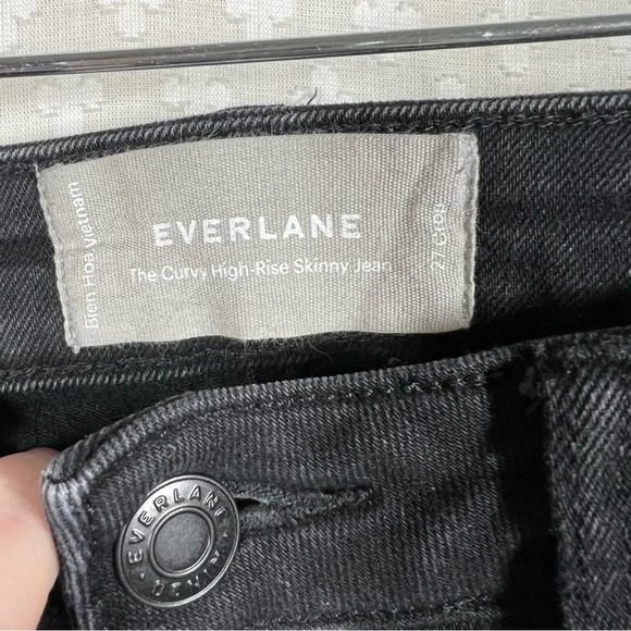 Everlane Black The Curvy High Rise Crop Skinny Jeans - Picture 3 of 5
